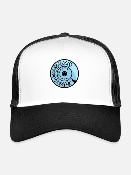 Dial Vintage Phone Call Retro Technologie - Casquette trucker  - blanc/noir - Devant