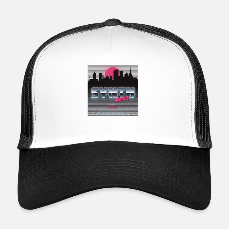 Synthwave - Trucker Cap - Weiß/Schwarz