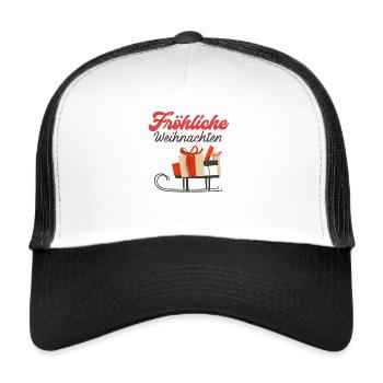 Fröhliche Weihnachten - Trucker Cap - Weiß/Schwarz - Vorne