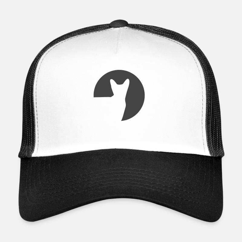 Chat en cercle - Casquette trucker  - blanc/noir