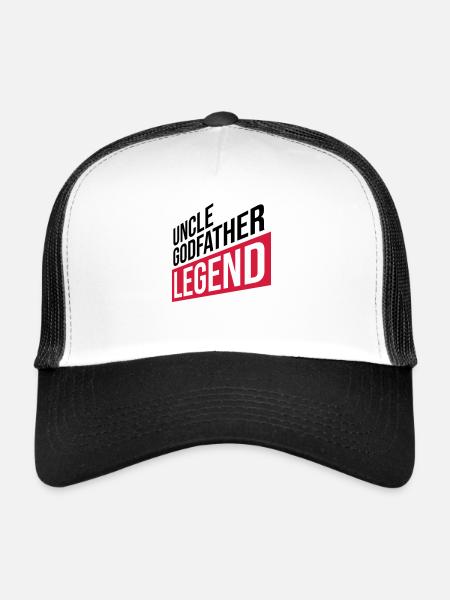 Citation de légende de l’oncle parrain - Casquette trucker  - blanc/noir - Devant