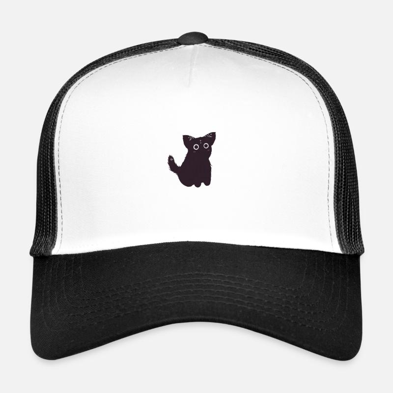 Süße Schwarze Katze - Trucker Cap - Weiß/Schwarz
