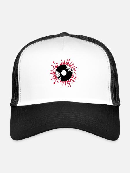 Les gouttes de sang enregistrent des éclaboussures de couleur - Casquette trucker  - blanc/noir - Devant