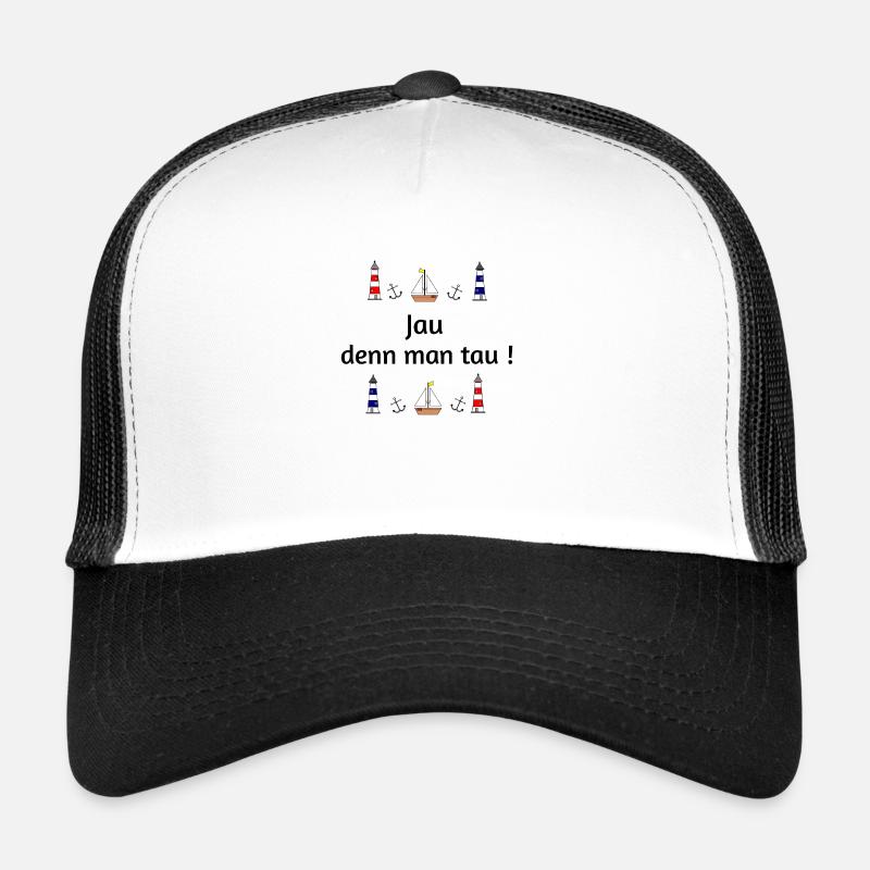 Jau denn man tau maritim - Trucker Cap - Weiß/Schwarz