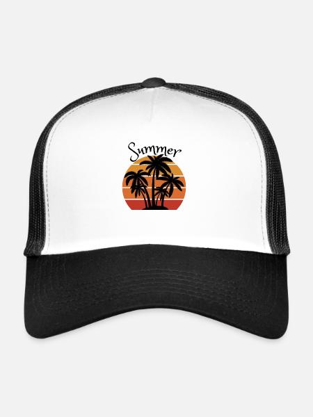 Summer - Casquette trucker  - blanc/noir - Devant