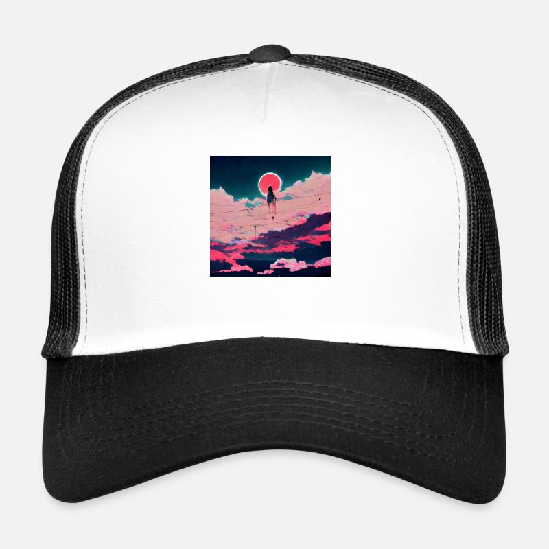 Japan Sonne über dem Himmel - Trucker Cap - Weiß/Schwarz