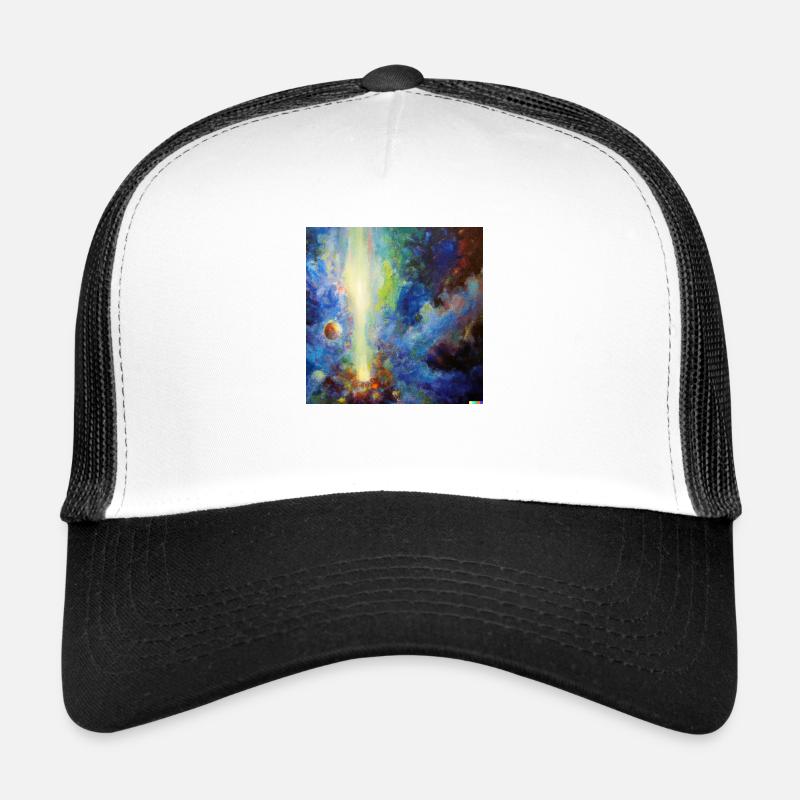 White hole in space - Trucker Cap - white/black