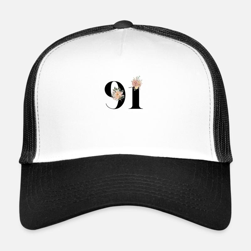 91e anniversaire fleuris (Cadeau de 91 ans) Casquette trucker 