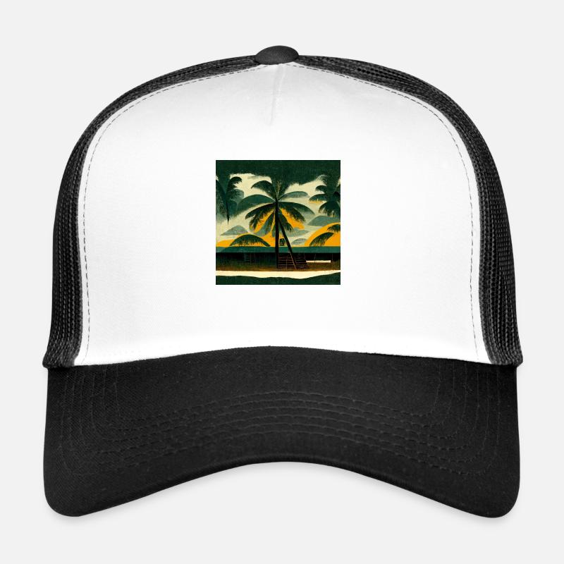 Jamaican cabin on the beach Trucker Cap