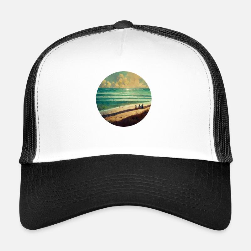 Family beach lighthouse Trucker Cap