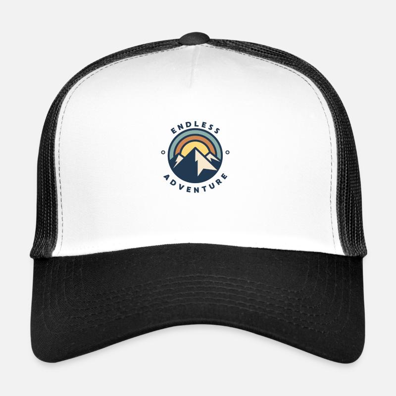 endless adventure mountain nature berg abenteuer - Trucker Cap - Weiß/Schwarz