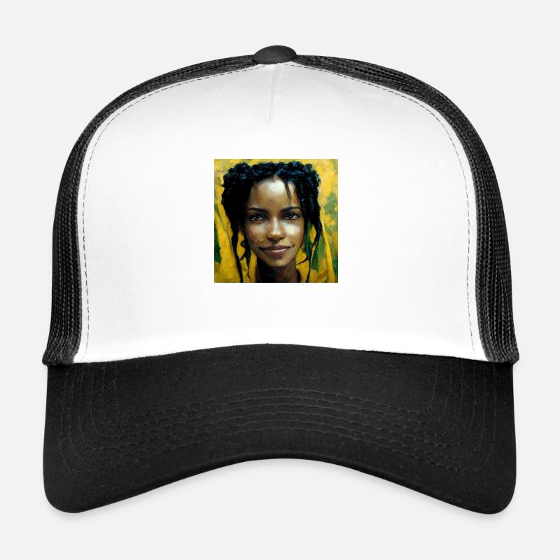 Rasta Astronaut - Trucker Cap - white/black