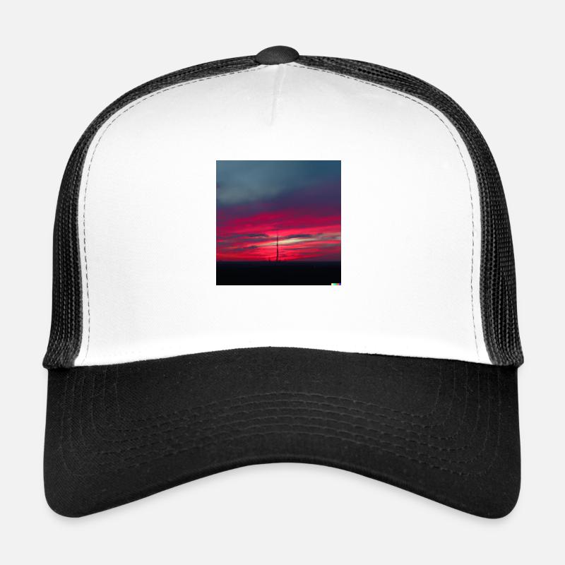 Coucher de soleil au néon Casquette trucker 