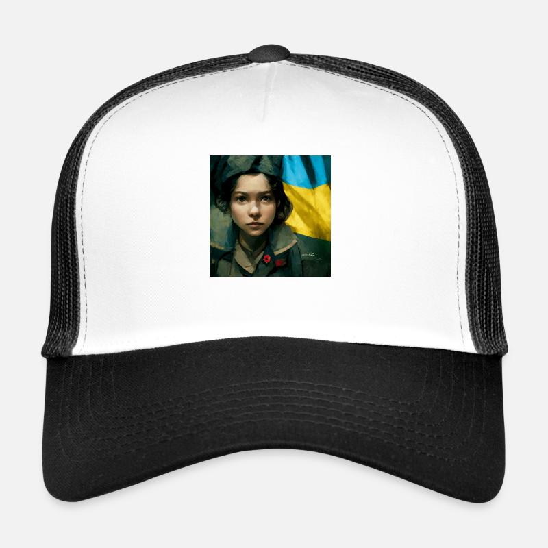 Ukrainisches Mädchen Während Des Krieges Trucker Cap
