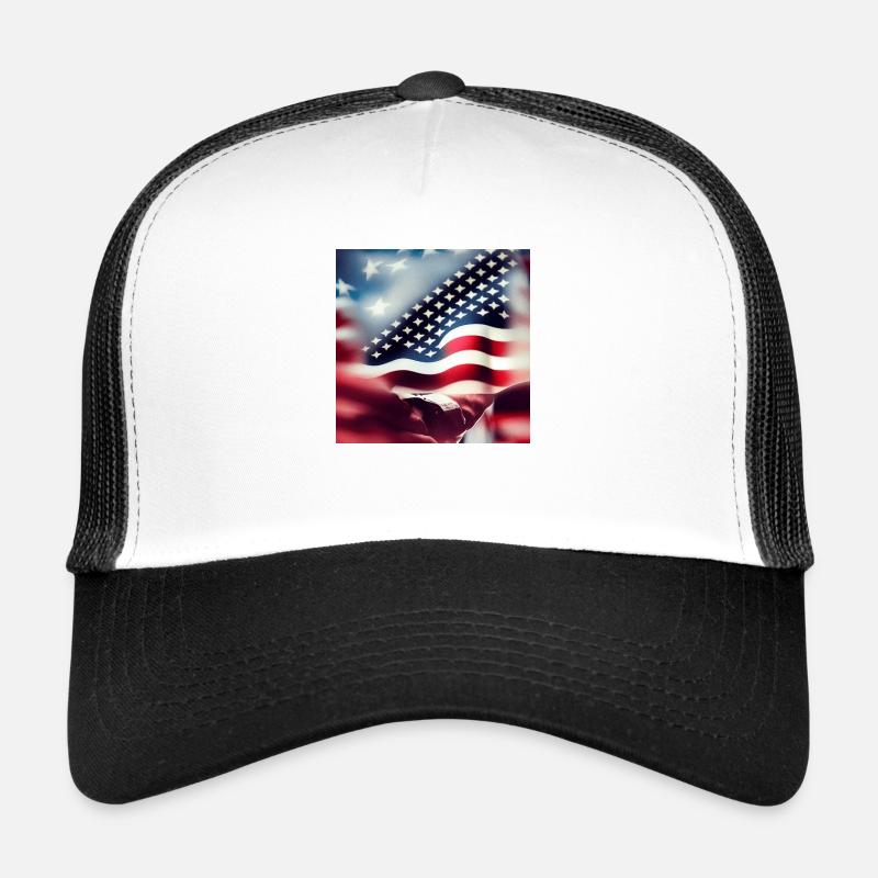American flag logo Trucker Cap
