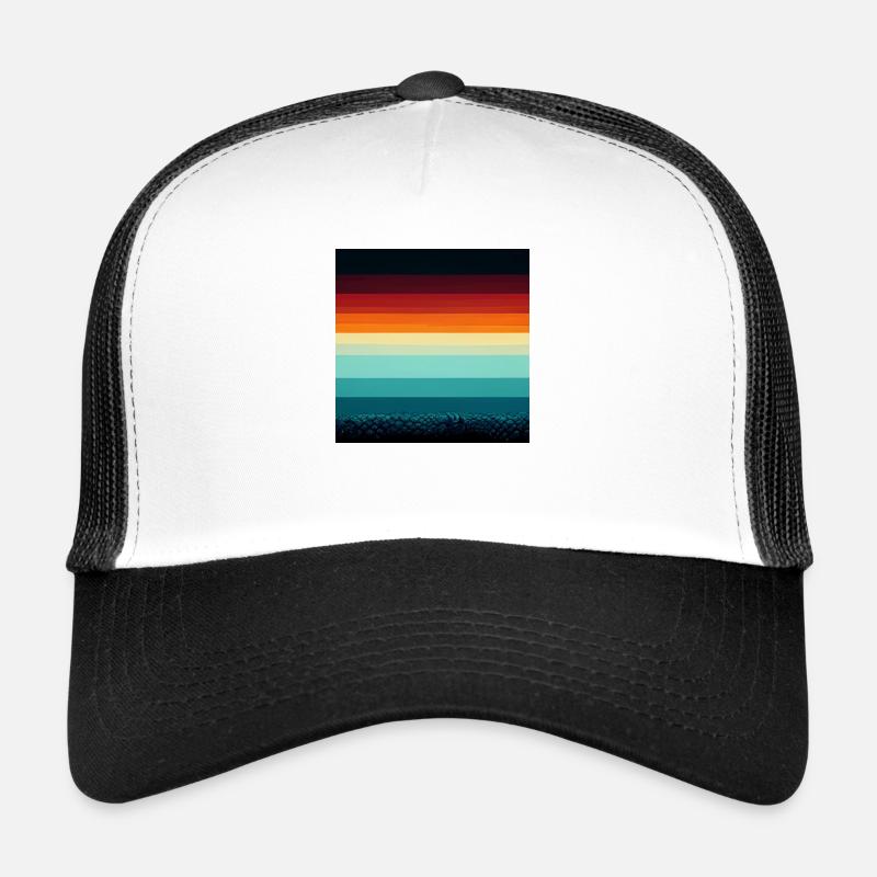 8 couleurs 8-bit Vintage Rainbow Casquette trucker 