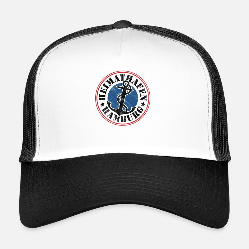 Heimathafen Hamburg - Trucker Cap - Weiß/Schwarz