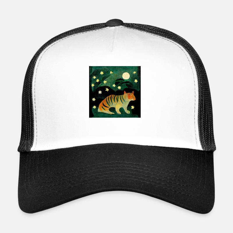 Tigre au clair de lune Casquette trucker 