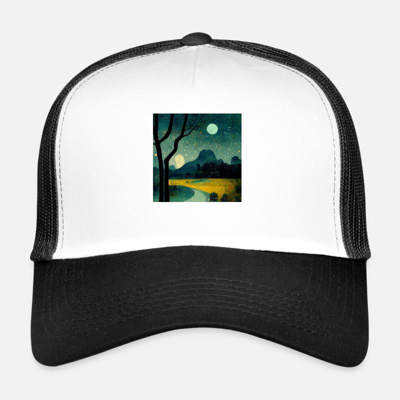 Die Nacht - Trucker Cap - Weiß/Schwarz