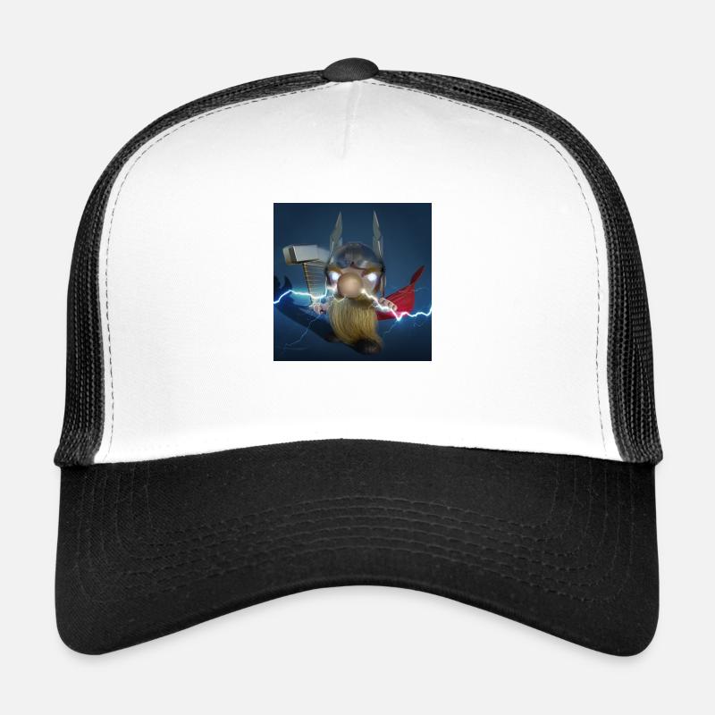 XList Wikingergott Thor - Trucker Cap - Weiß/Schwarz