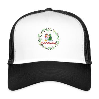 FROHE WEINACHTEN - Trucker Cap - Weiß/Schwarz - Vorne