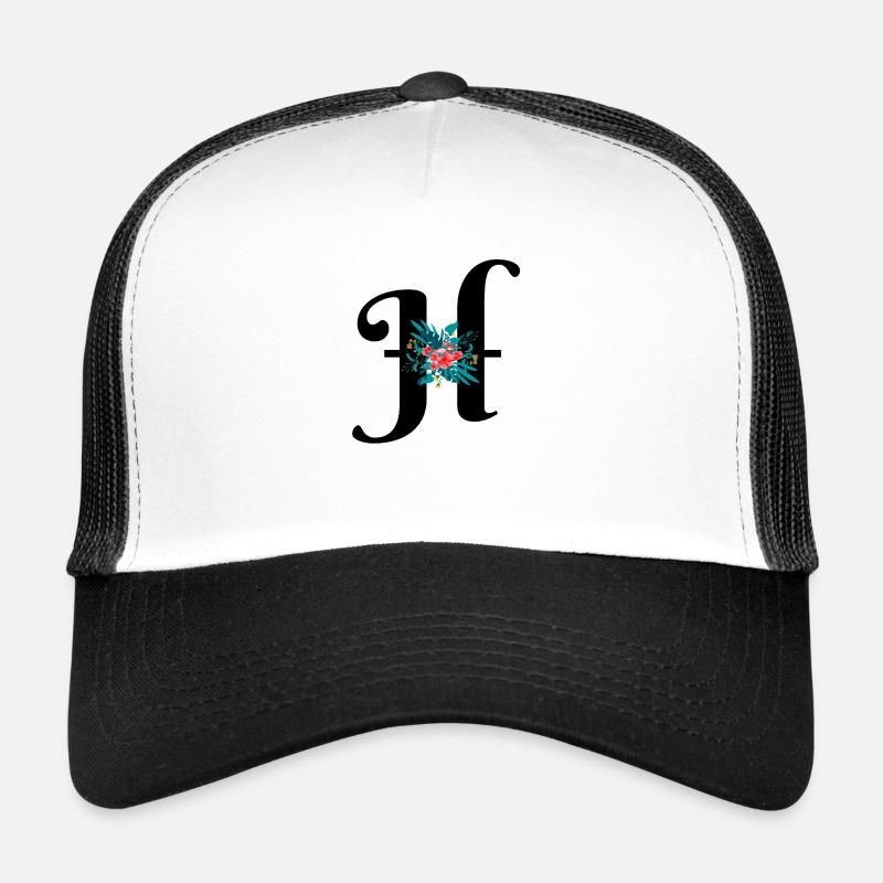 lettre H fleuris Casquette trucker 
