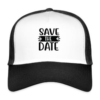 Réservez la date - Casquette trucker  - blanc/noir - Devant