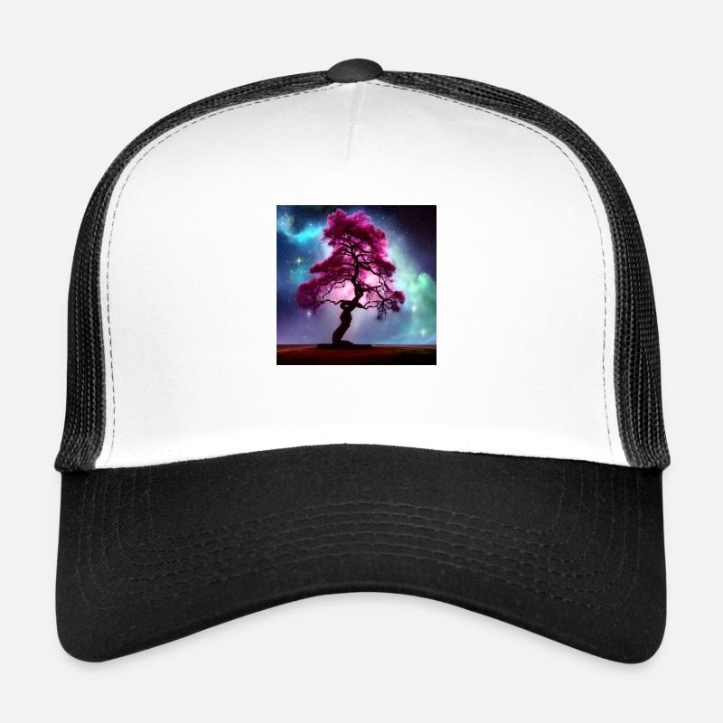 Mystischer Baum - Trucker Cap - Weiß/Schwarz