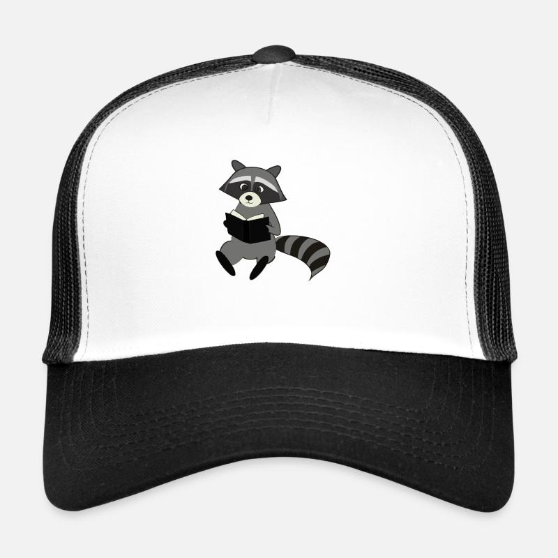 Waschbär liest Buch Geschenkidee Trucker Cap