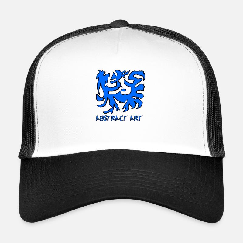 Abstract art in blue - Trucker Cap - white/black