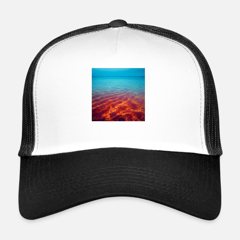 Ruhiges Regenbogenmeer - Trucker Cap - Weiß/Schwarz