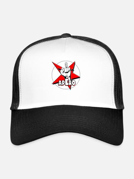 Apero bad boy red star - Trucker Cap - white/black - Front