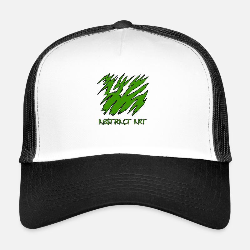 Abstrakte Kunst in Grün. Abstrakte Kunst - Trucker Cap - Weiß/Schwarz