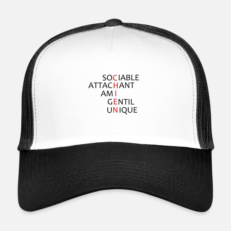 Scrabble Kreuzworträtsel Hund - Trucker Cap - Weiß/Schwarz
