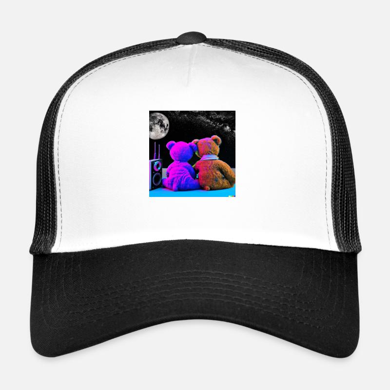Teddy Bären Synth Weltraum liebe Trucker Cap