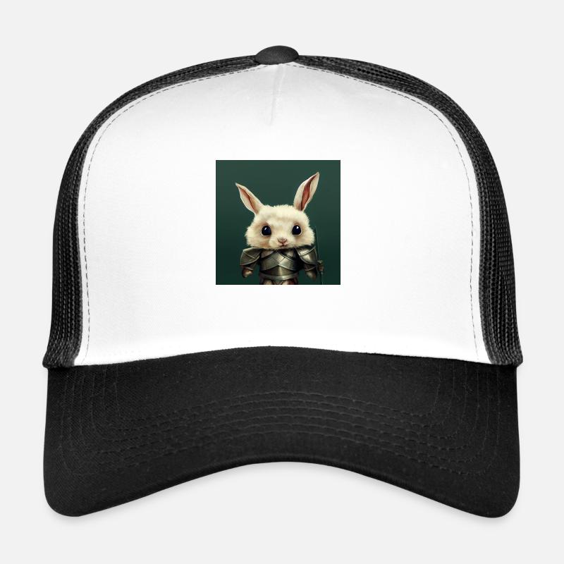 Cute little rabbit in knight Trucker Cap
