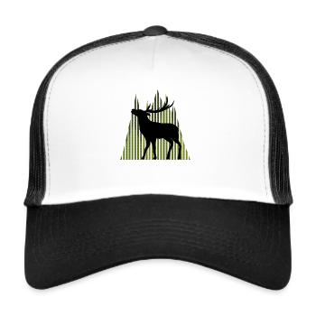 Cerf - Casquette trucker  - blanc/noir - Devant