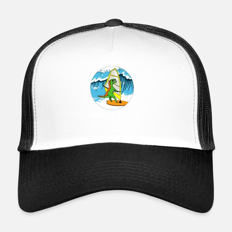 Wave heavy white - Casquette trucker - blanc/noir