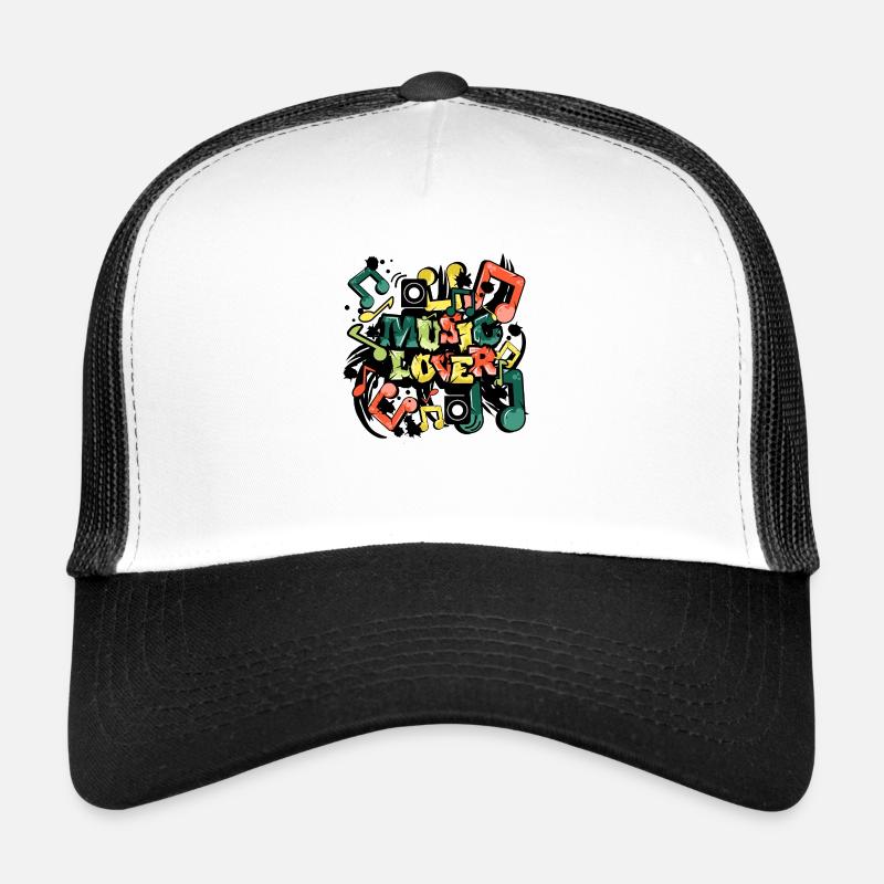 Music Lover Text Art - Graffiti Grunge Stil Trucker Cap