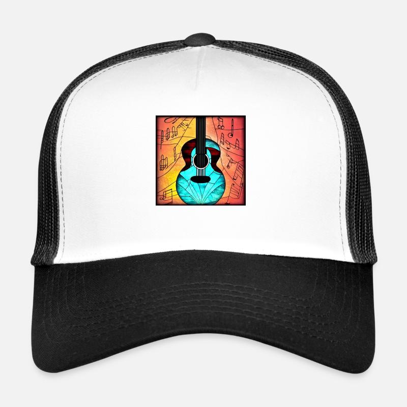 E-Gitarre gute Stimmung - Trucker Cap - Weiß/Schwarz