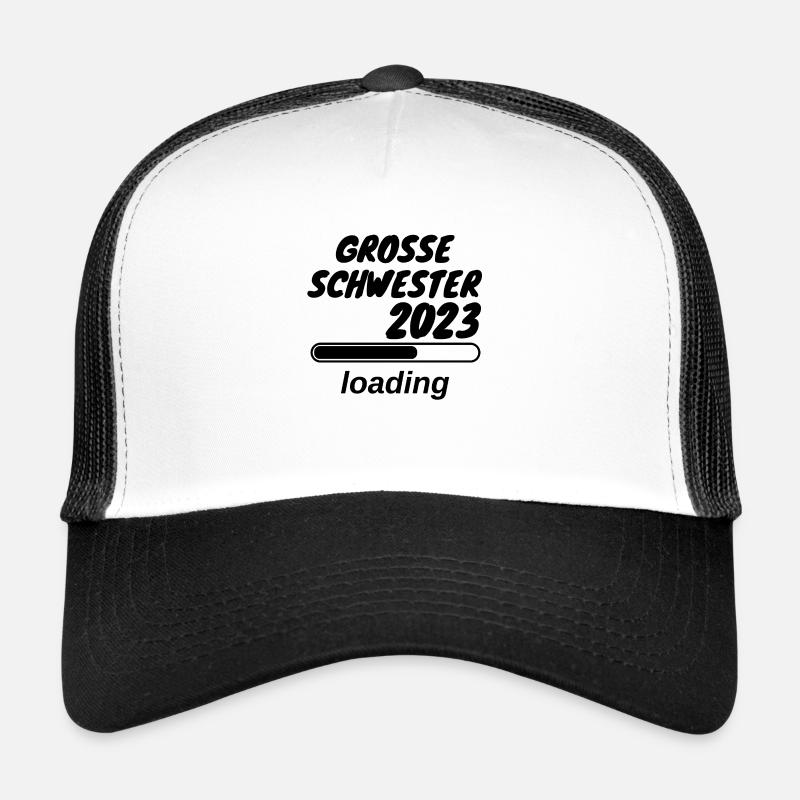 Große Schwester 2023 loading - Trucker Cap - Weiß/Schwarz