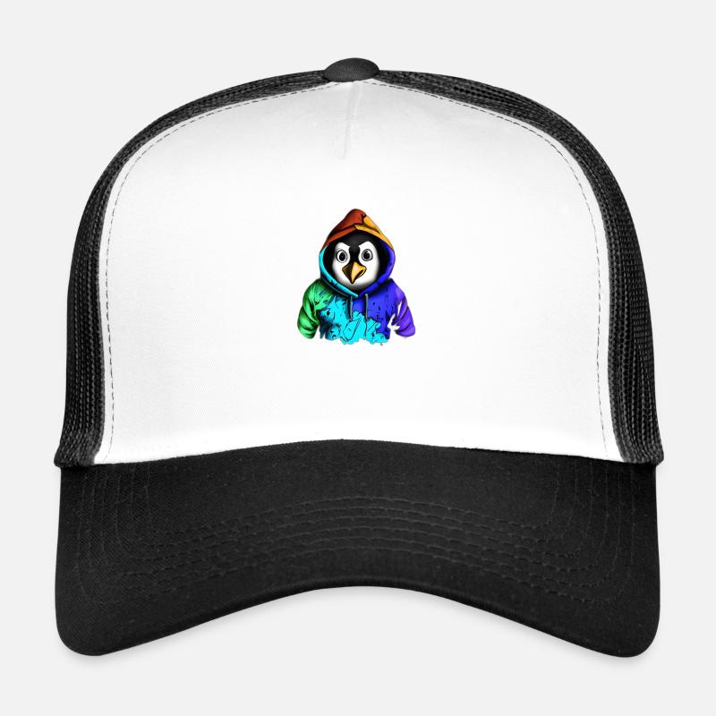 Pingouin surpris avec pull Casquette trucker 
