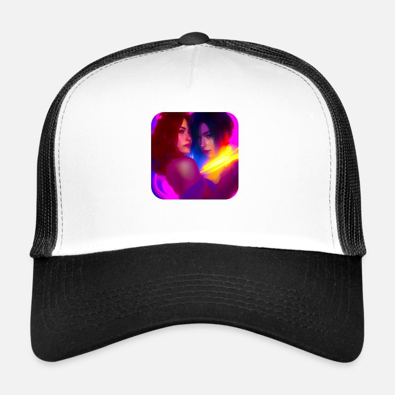 Amoureux - Casquette trucker  - blanc/noir