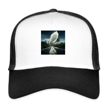 Weiße Feder - Trucker Cap - Weiß/Schwarz - Vorne