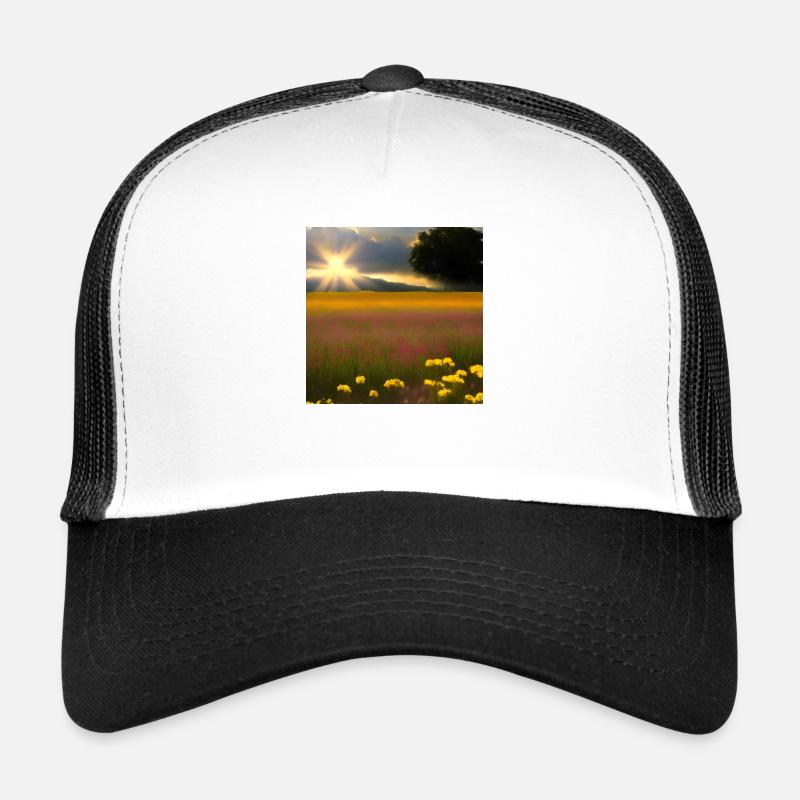Sunny Meadows: ein Ort zum Entspannen - Trucker Cap - Weiß/Schwarz