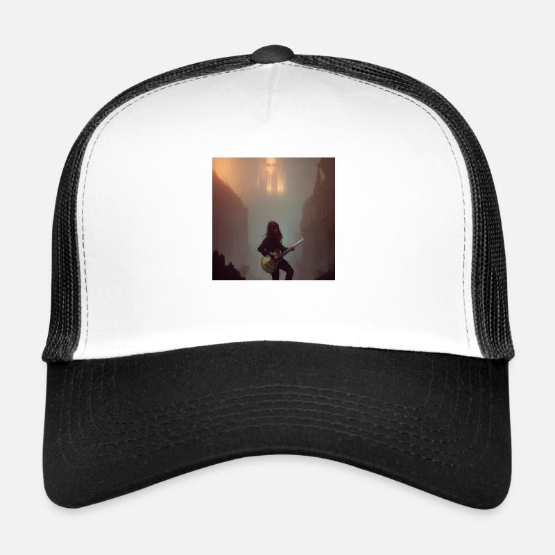 Dunkle Gitarristin Trucker Cap