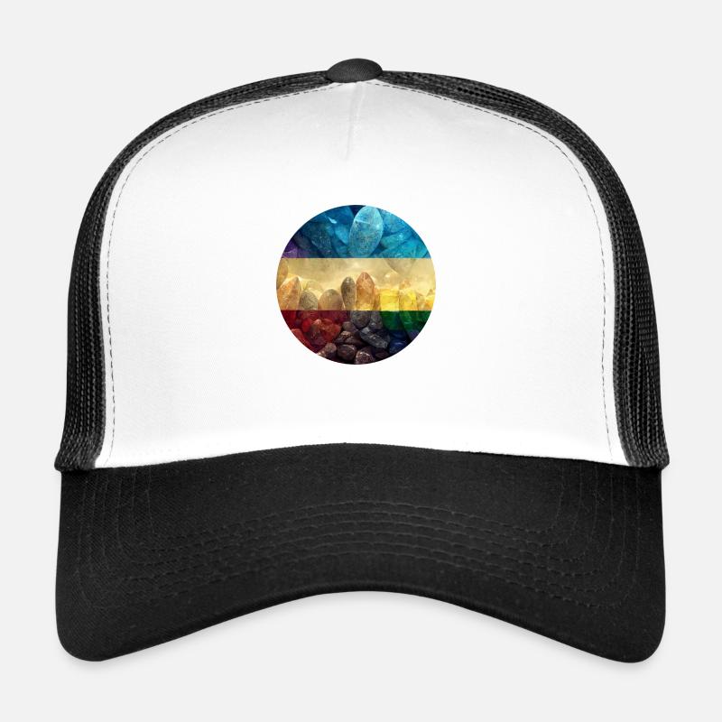 Regenbogenfarbene Steine Trucker Cap