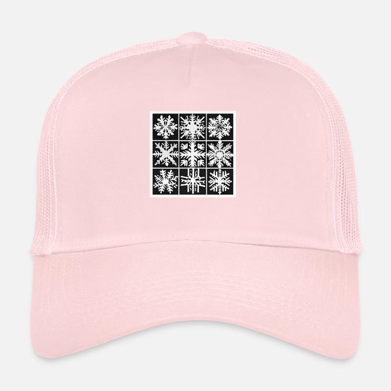 Snow flakes black and white pattern Trucker Cap