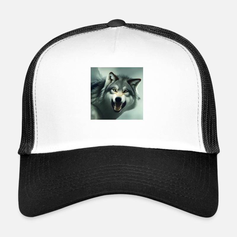 Wütender Wolf - Trucker Cap - Weiß/Schwarz