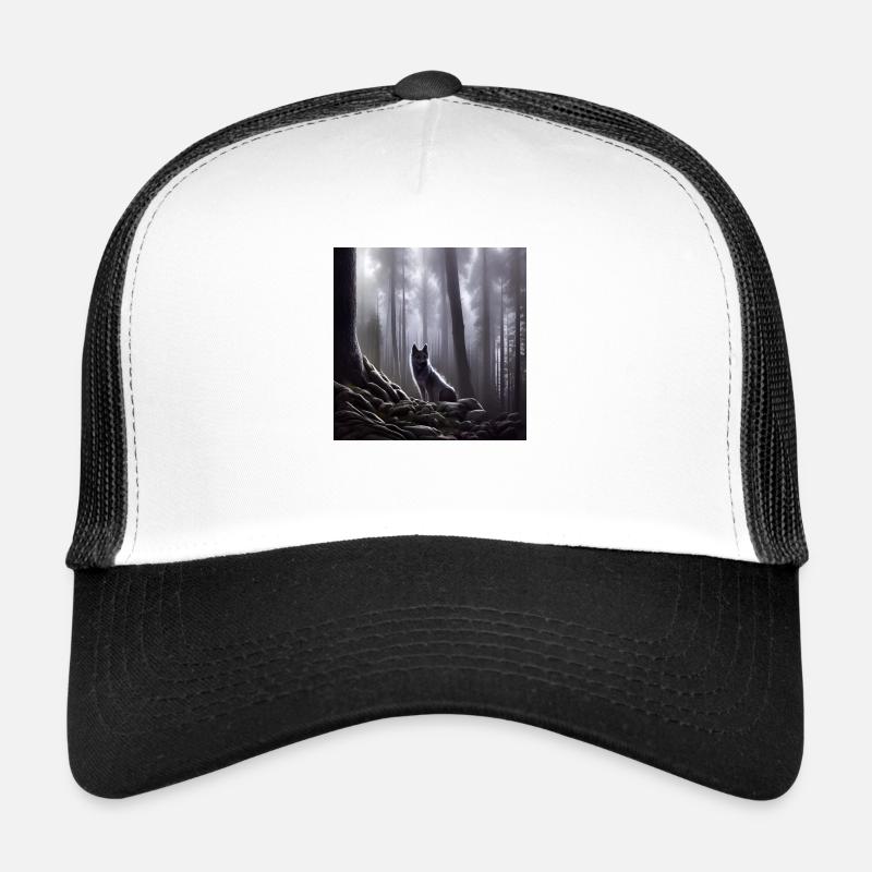 Wolf in the forest Trucker Cap